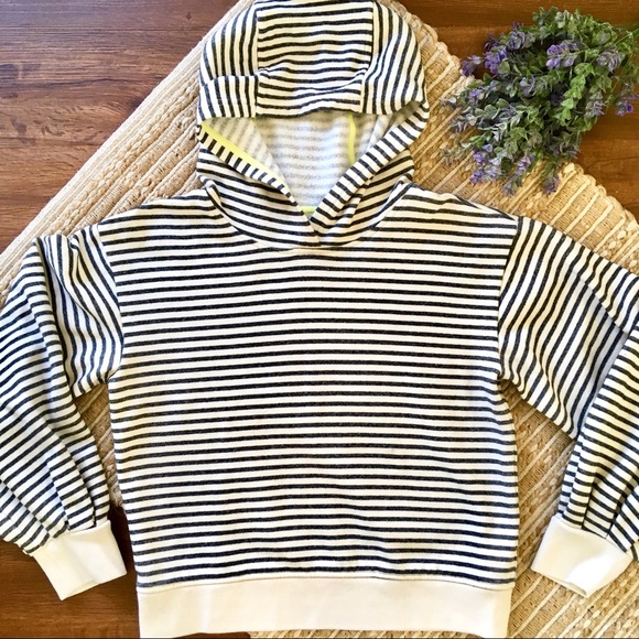 Lou & Grey Striped Blouson Sleeve Hoodie - Picture 2 of 7